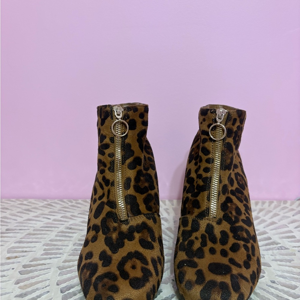 Cato Brown Leopard Ankle Booties